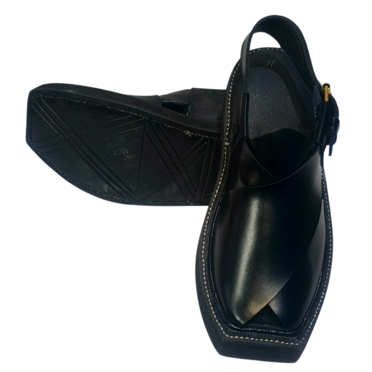 Black Kaptaan Peshawari Chappal