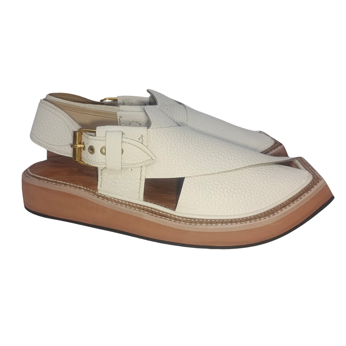White Kaptan Chappal