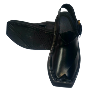 Black Kaptaan Peshawari Chappal