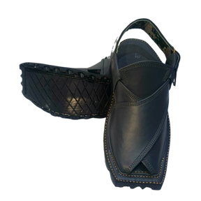 Dark Grey Pashawari Stylish Chappal