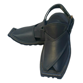 Dark Grey Pashawari Stylish Chappal