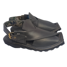 Dark Grey Pashawari Stylish Chappal
